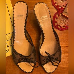 moschino cheap and chic lace kitten heels